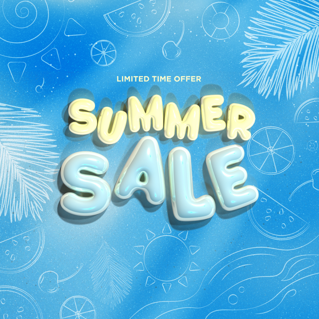 Venta de verano Cartel de marketing para publicación de instagram estilo de burbuja de agua azul simple