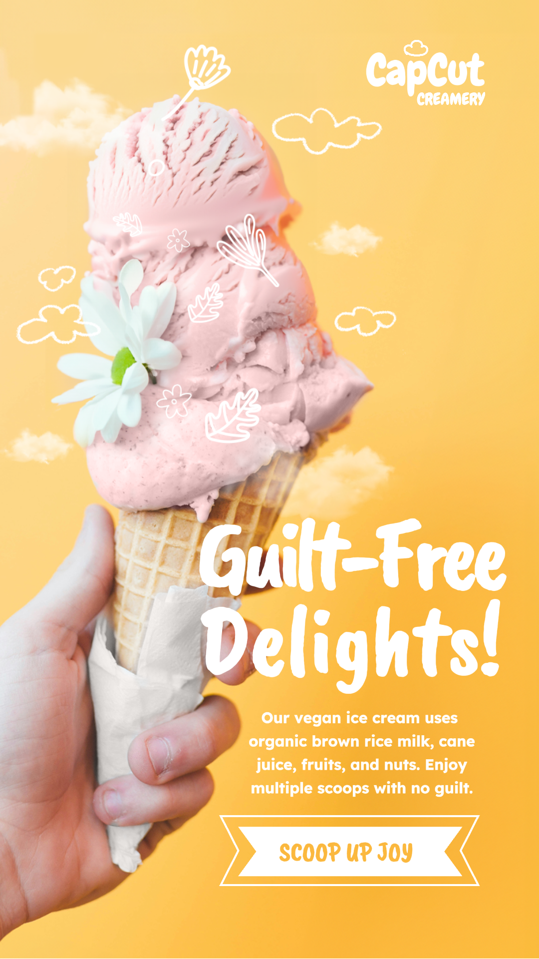 Poster Pemasaran Makanan & Minuman IG Story Ice Cream