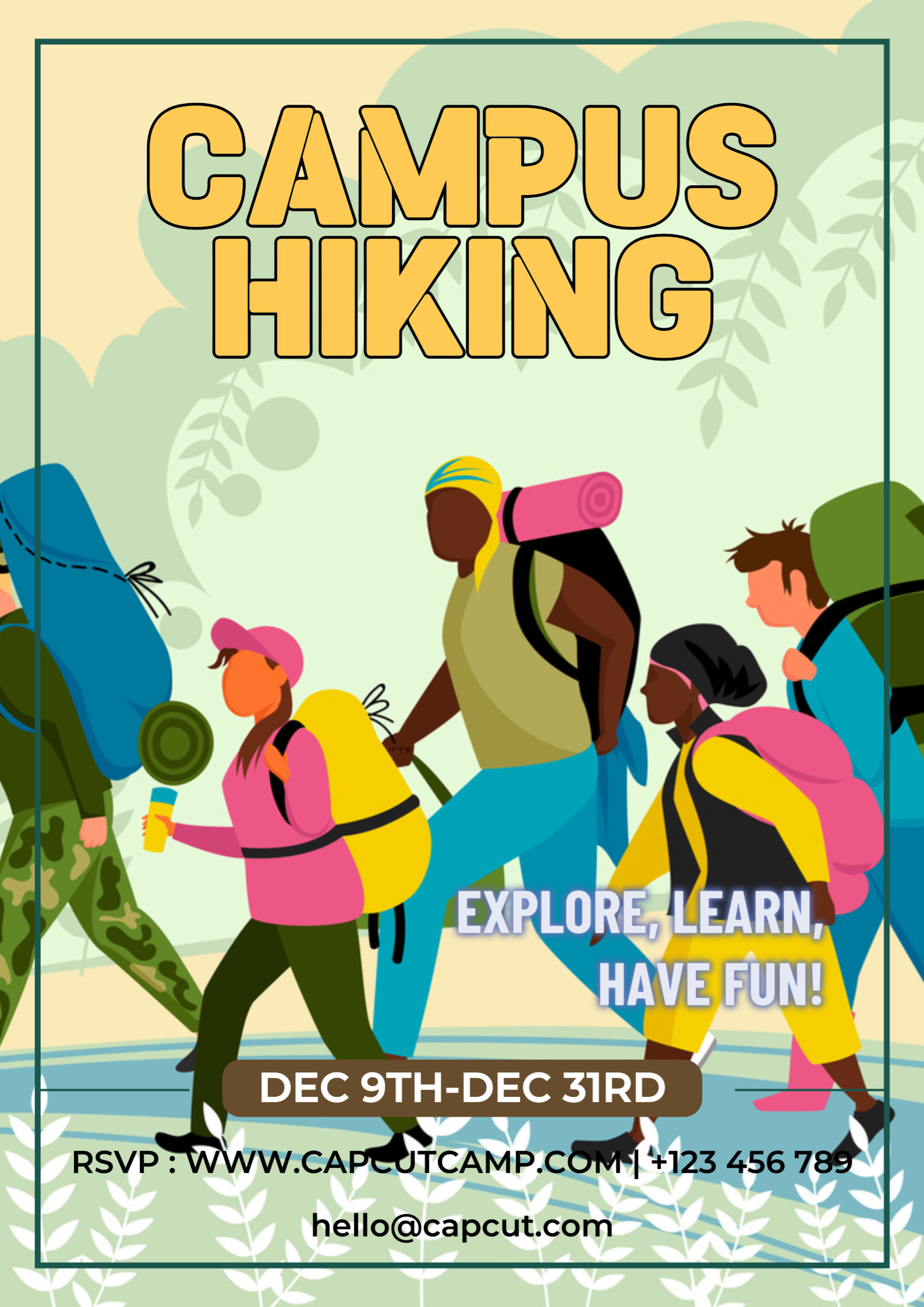 Hiking kampus Poster Kampus non-pemasaran