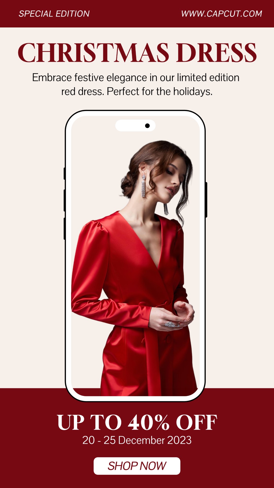 Christmas Dress Sale Promotion Instagram Story