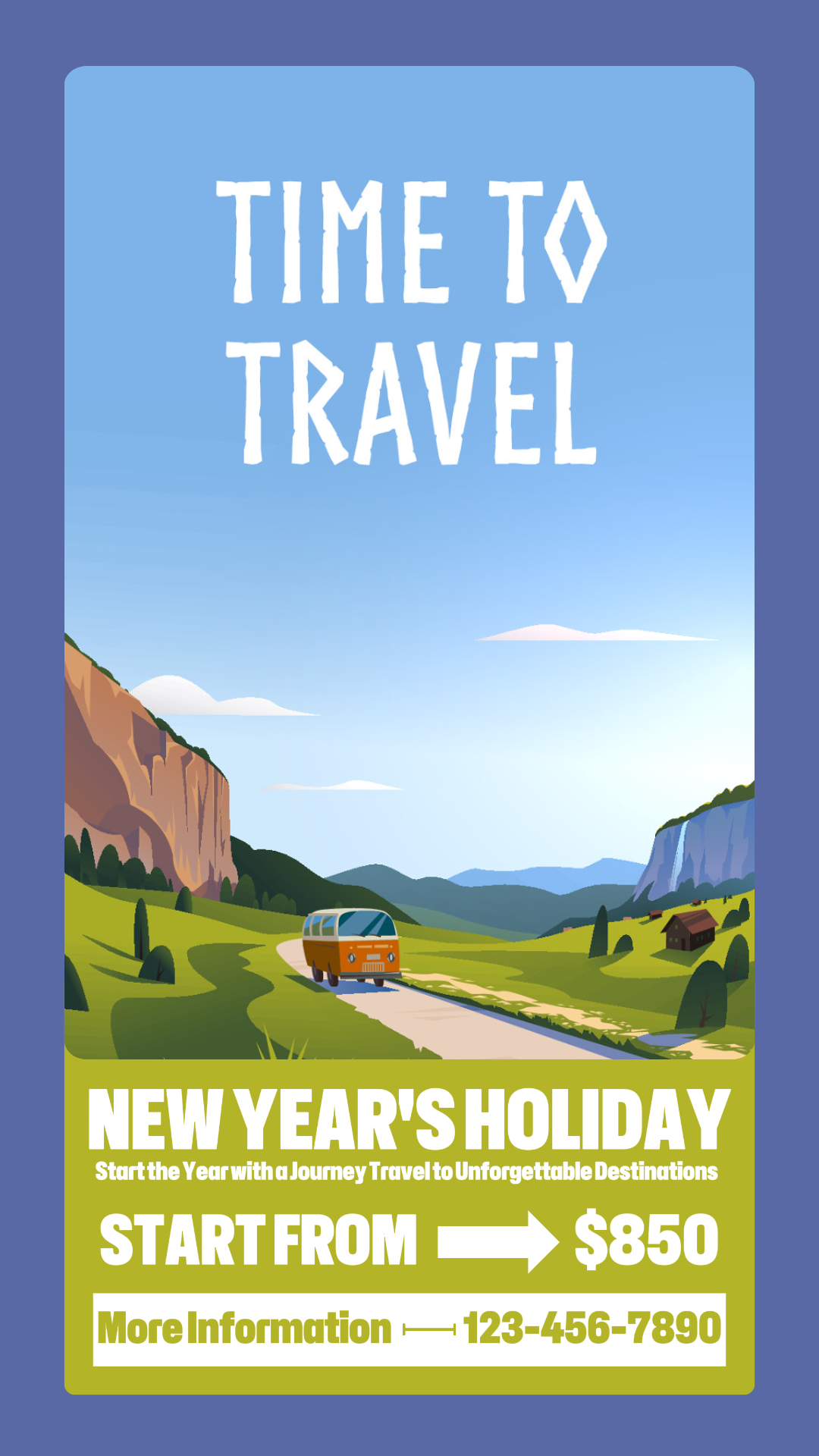 New Year's Holiday Time to Travel Instagram Story