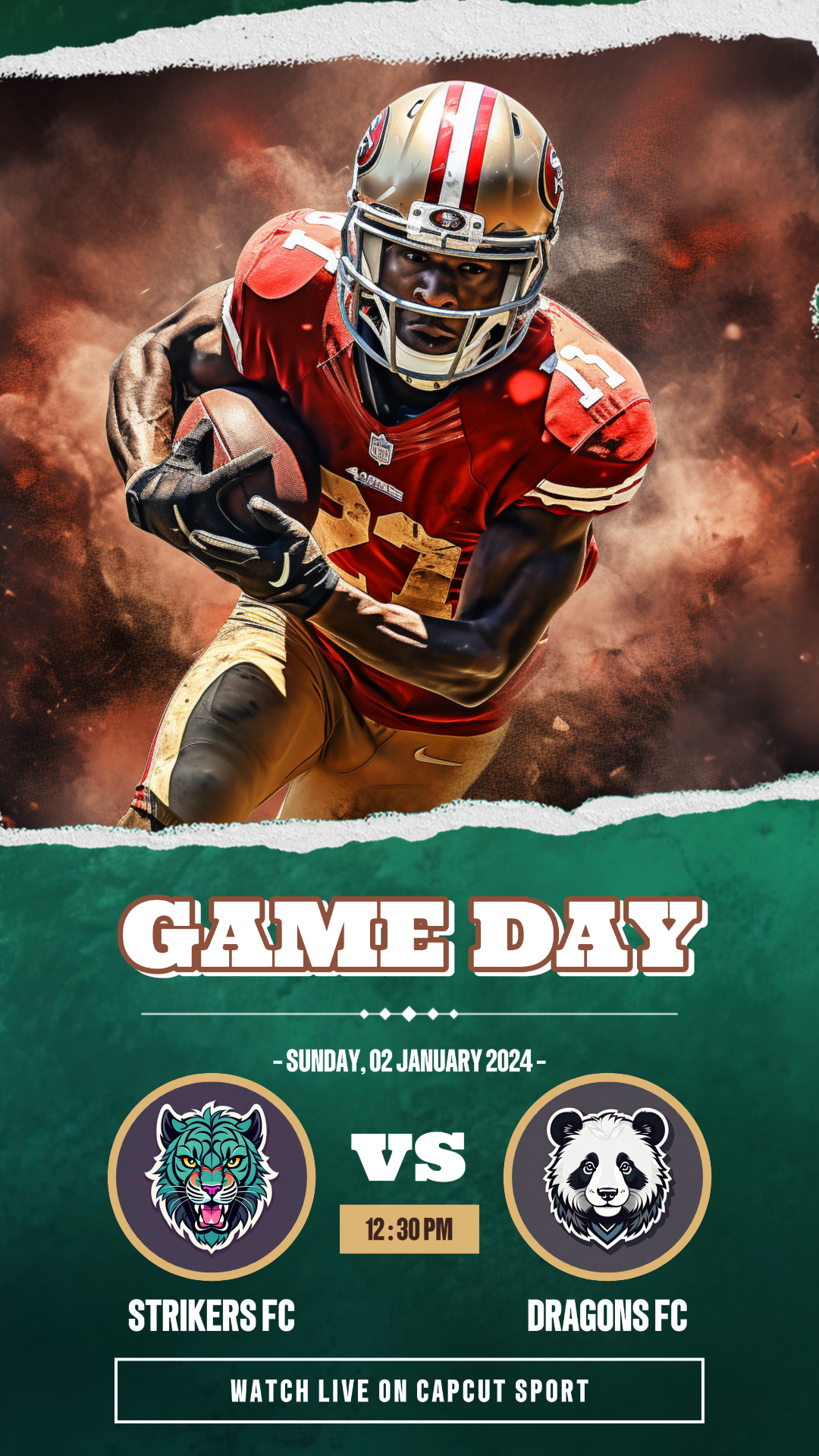 Hari Pertandingan Sepak Bola Hiburan untuk Kisah Instagram