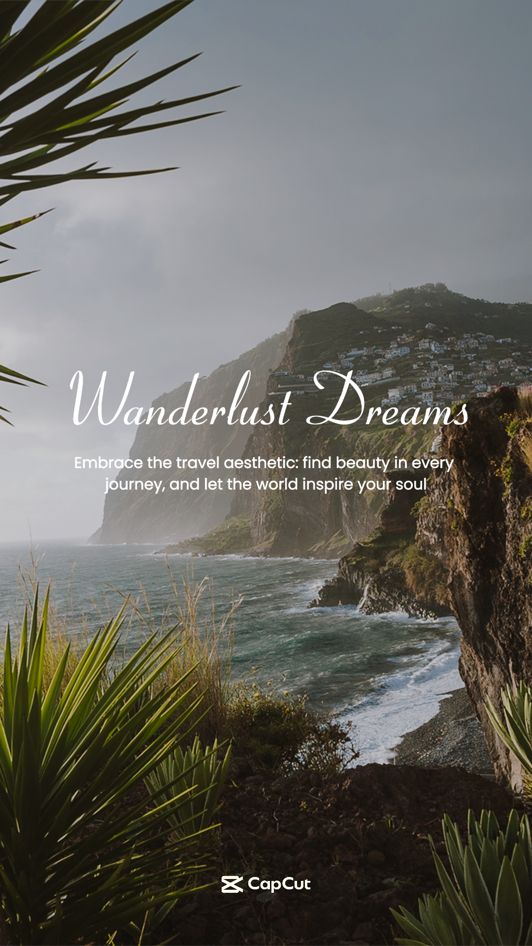 Póster creativo de viaje Historia de Instagram Sueños de Wanderlust