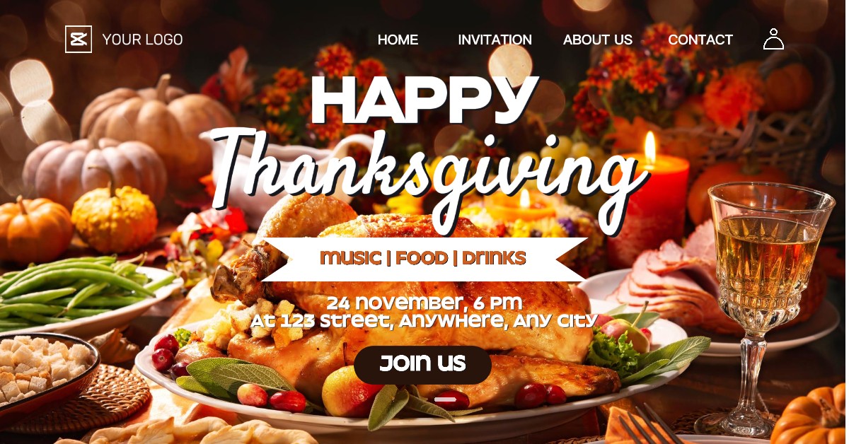 Thanksgiving Celebration Promotion Landing Page