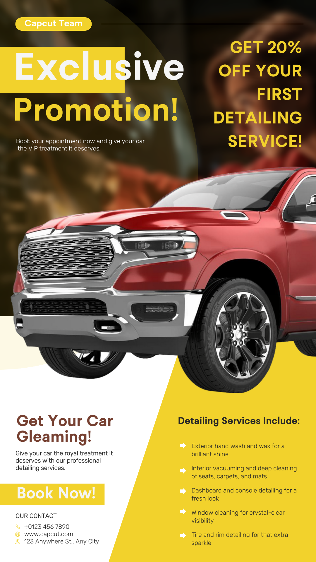 Cars Marketing Poster Car Detailing Promotion Instagram Story Modern Style