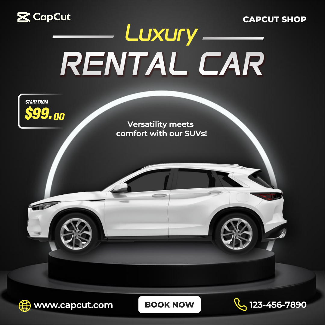 Facebook Anzeigen Marketing Poster Automotive Car Rent Instagram Post Modern