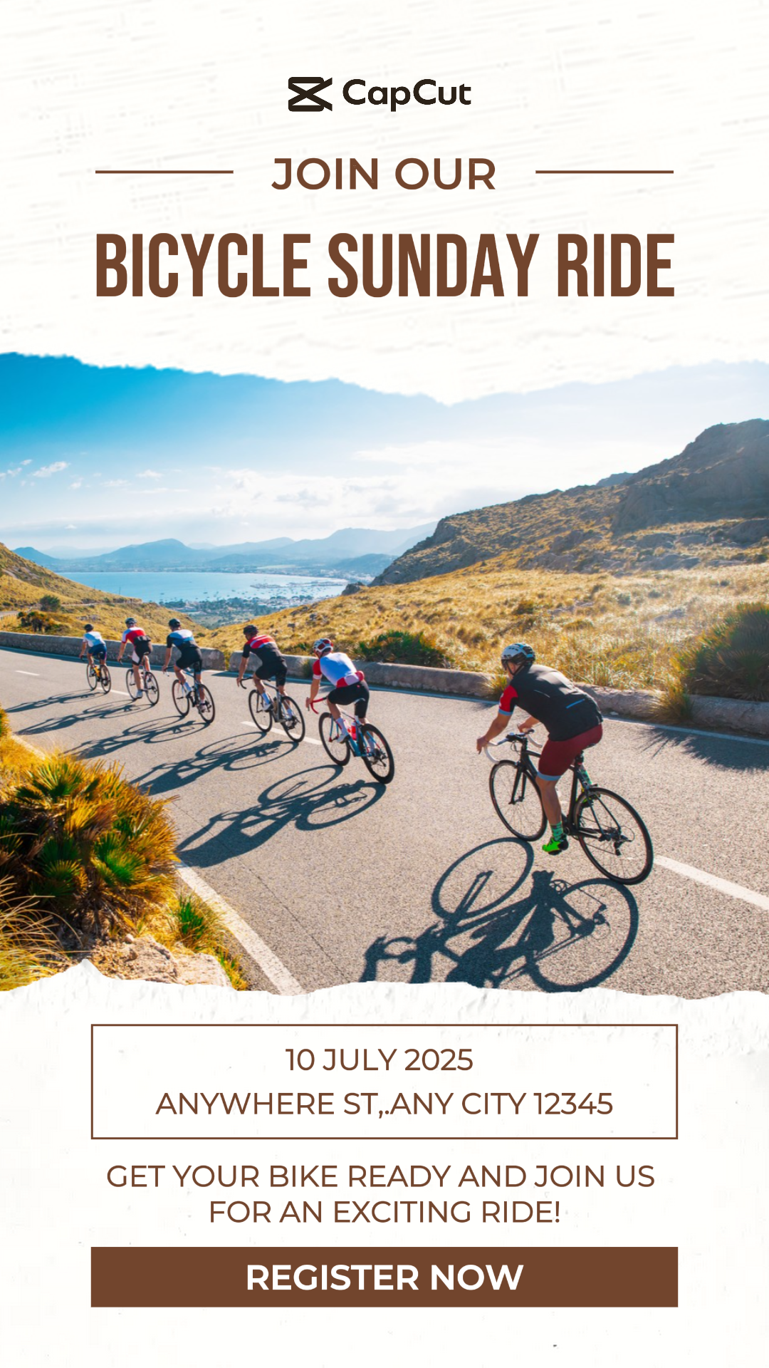 Affiche marketing sport et match Cyclisme sur route Histoire Instagram