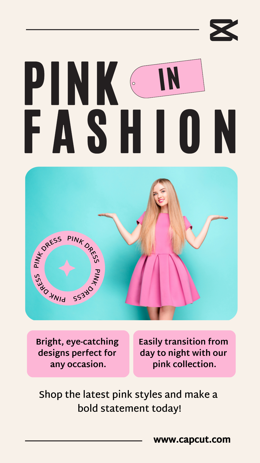 Clothing and shoes marketing poster instagram pink