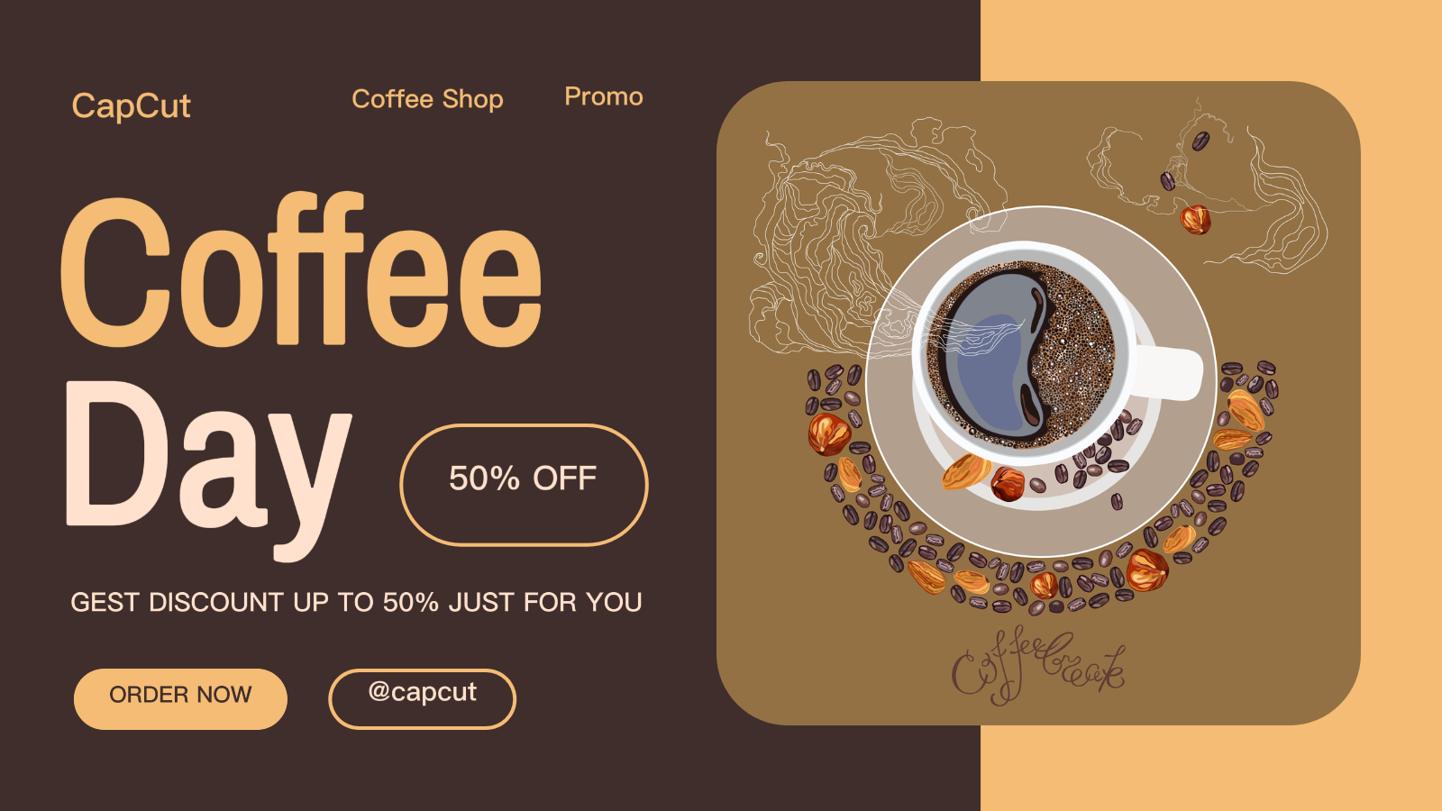 Coffee Shop Illustration de promotion spéciale Twitter Post