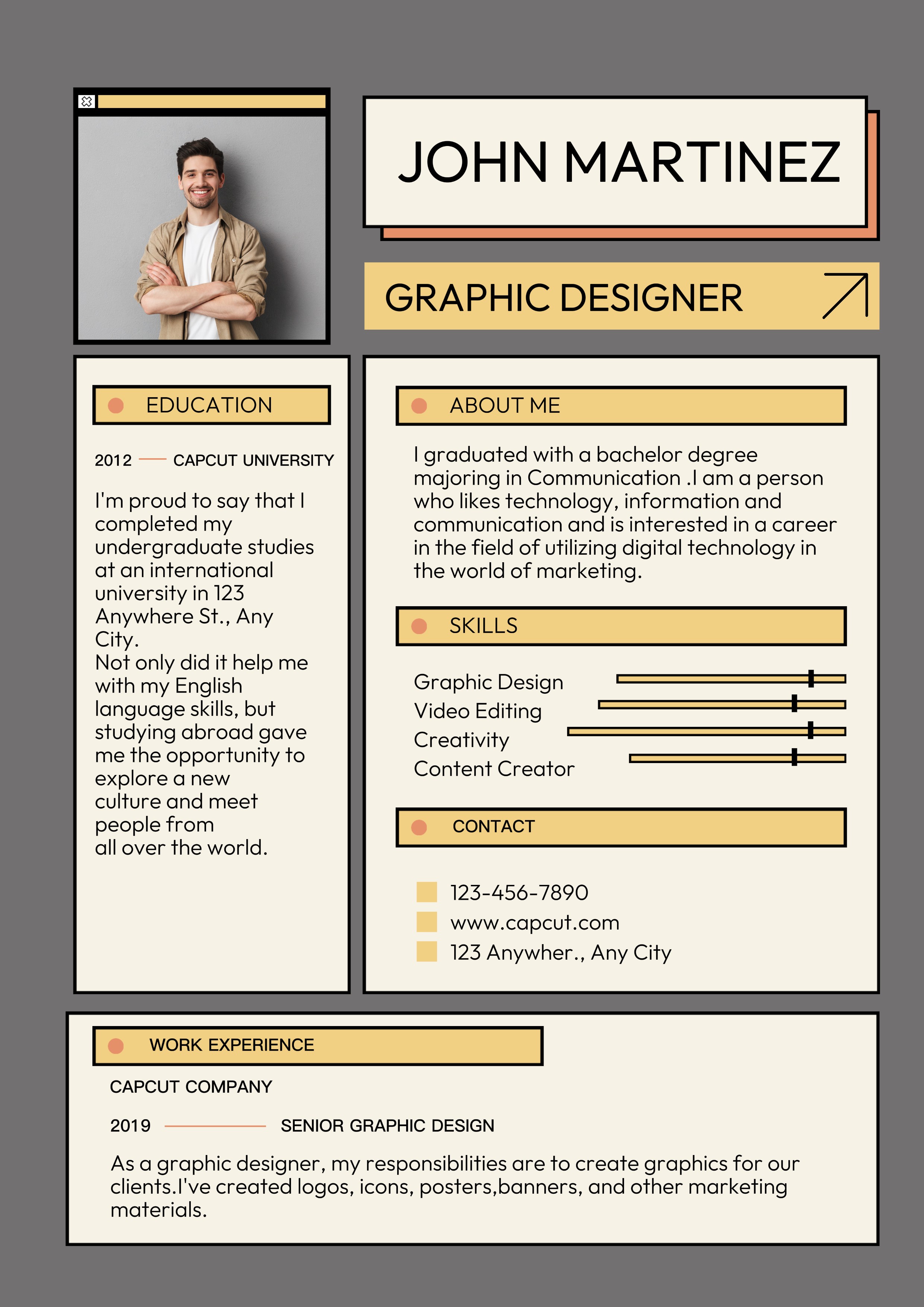 Geschäftslebenslauf Grafikdesigner