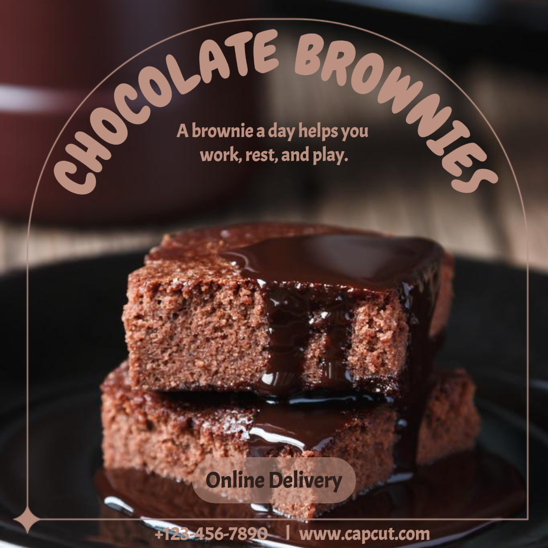 Alimentos e bebidas - Brownies de chocolate Instagram Pos