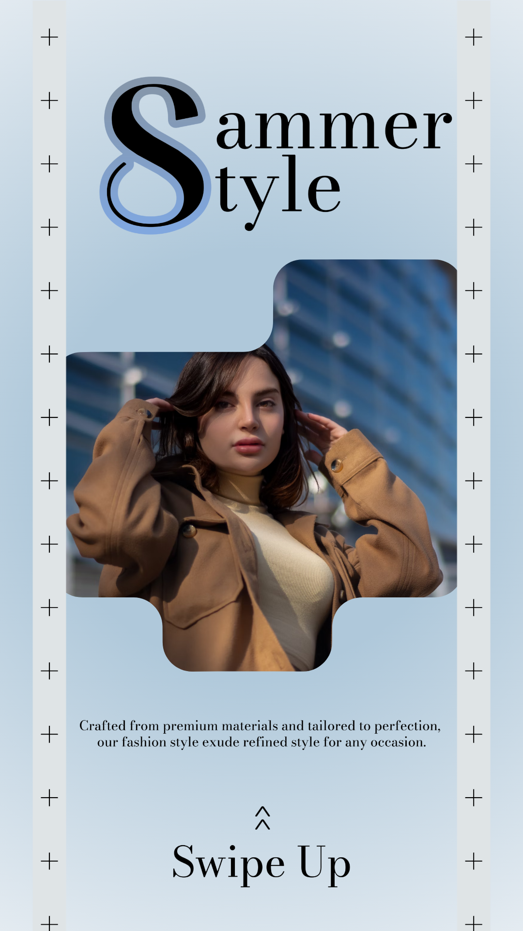 Cartel De Marketing De Ropa Historia De Instagram Azul Y Negro 