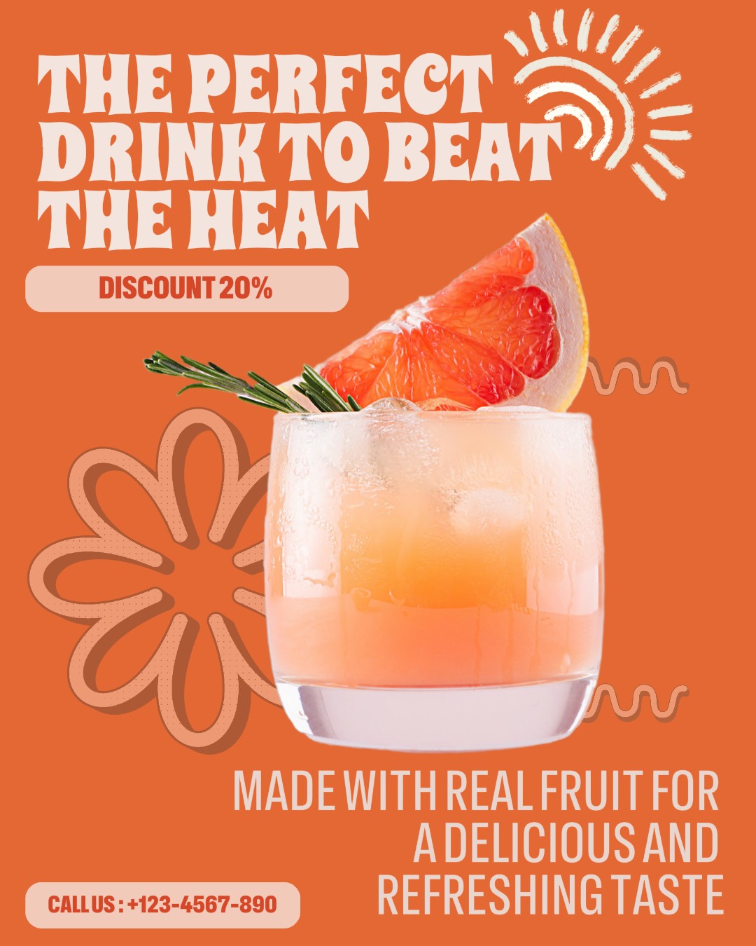 Orange Retro Promotion Drink Instagram Post