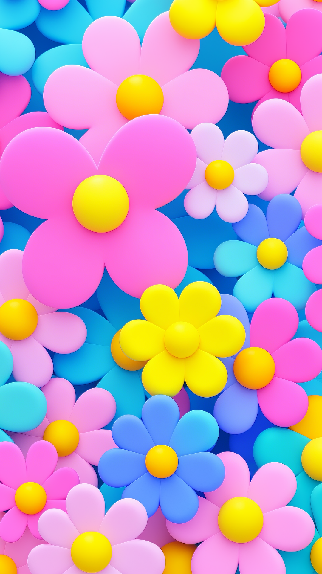 Papel de parede criativo cartaz flores 3d