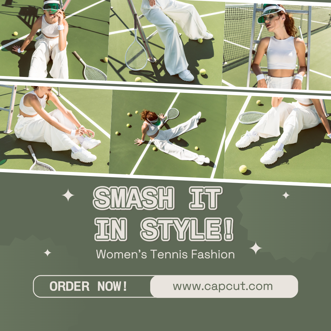 Vestuário e Calçado Desporto Ténis Feminino Marketing Poster Instagram Post Earth Tone Green