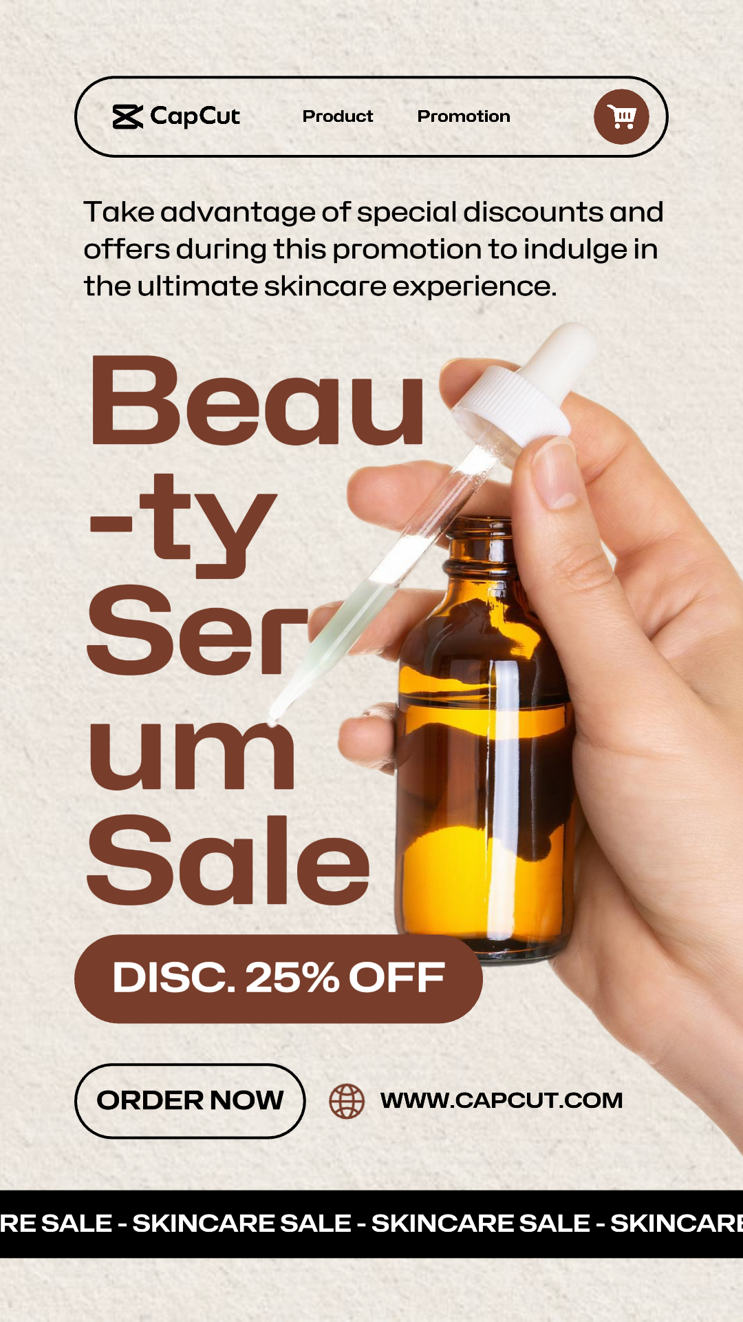 Póster de marketing para el cuidado de la belleza Promoción del cuidado de la belleza Historia de Instagram