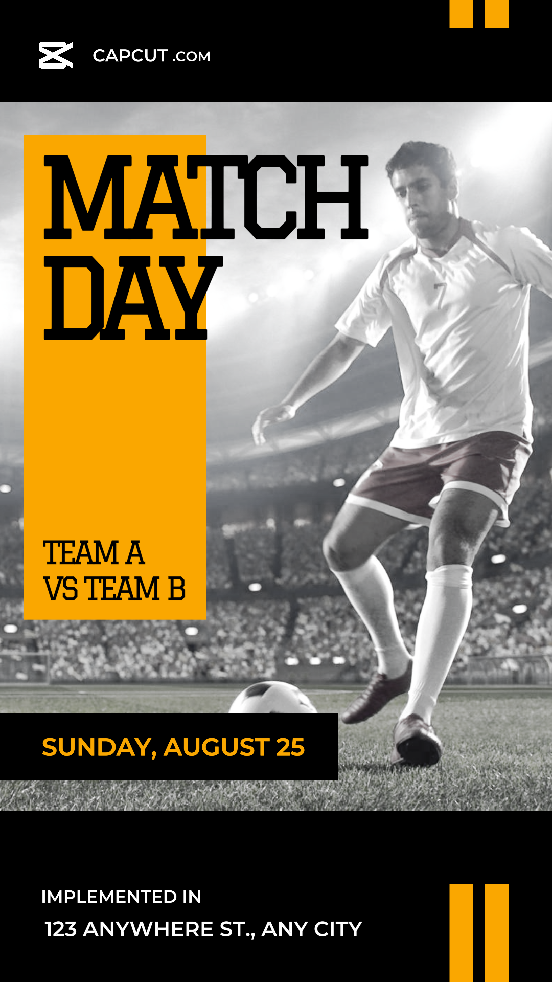 Sport and Match Creative Poster Instagram Story Football Match Day