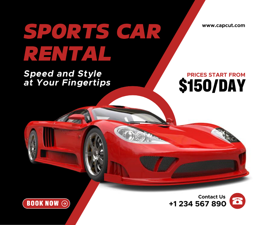 Carros Marketing Poster Aluguel de Carros Esporte Facebook Post