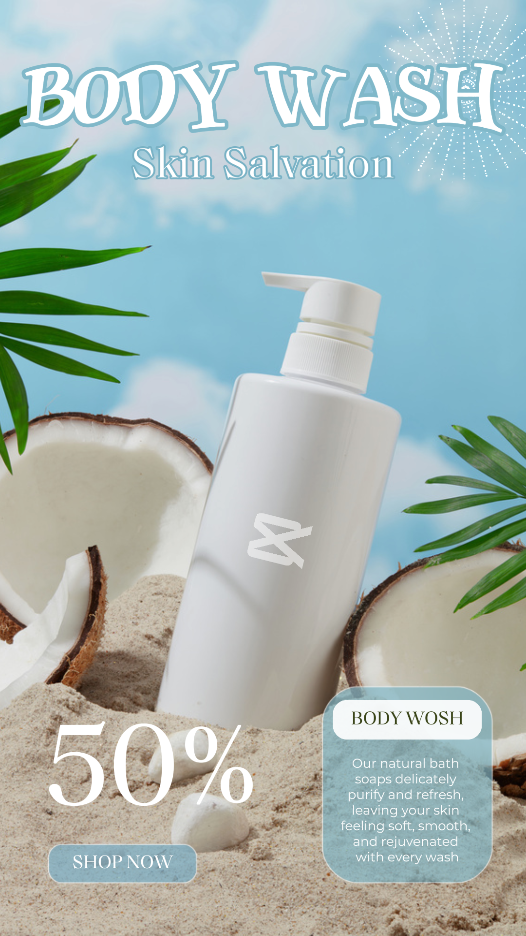 Beauty Care Marketing Poster Skincare Body Lotion Sale Instagram Story