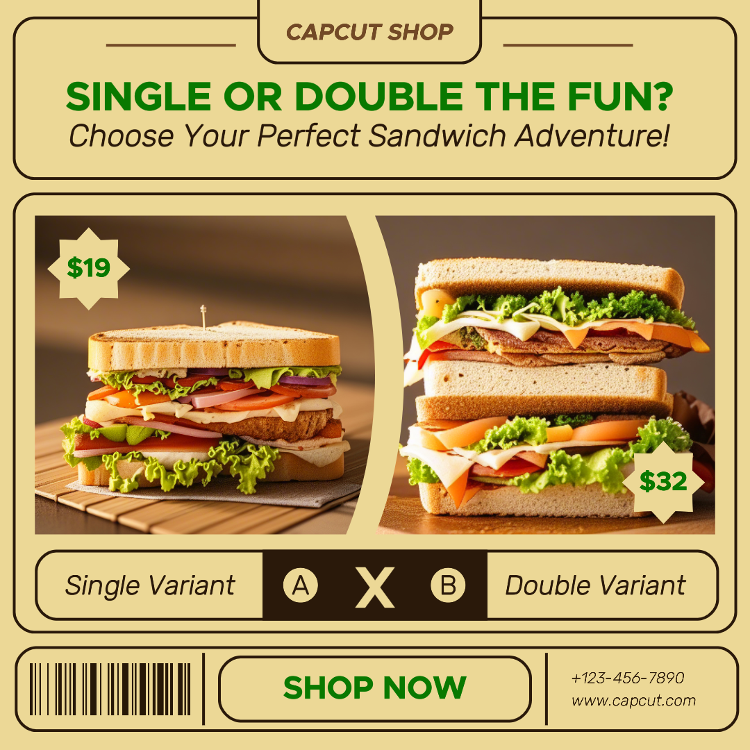 Marketing Foods & Beverage New Promotion Instagram Post Choose Sandwich Dark Brown