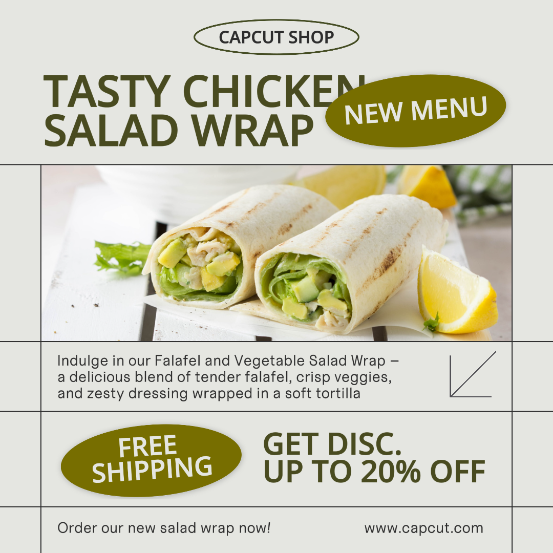 Poster Pemasaran Makanan dan Minuman Promosi Makanan Instagram Post Minimalis