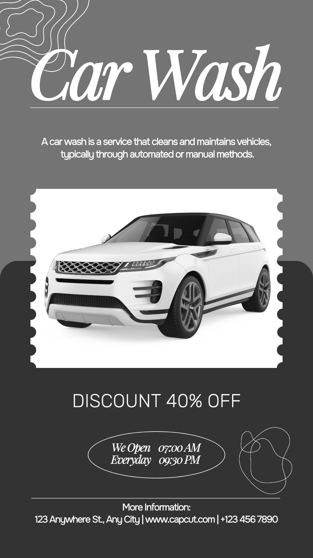 Cars Marketing Poster Car Wash Instagram Story 