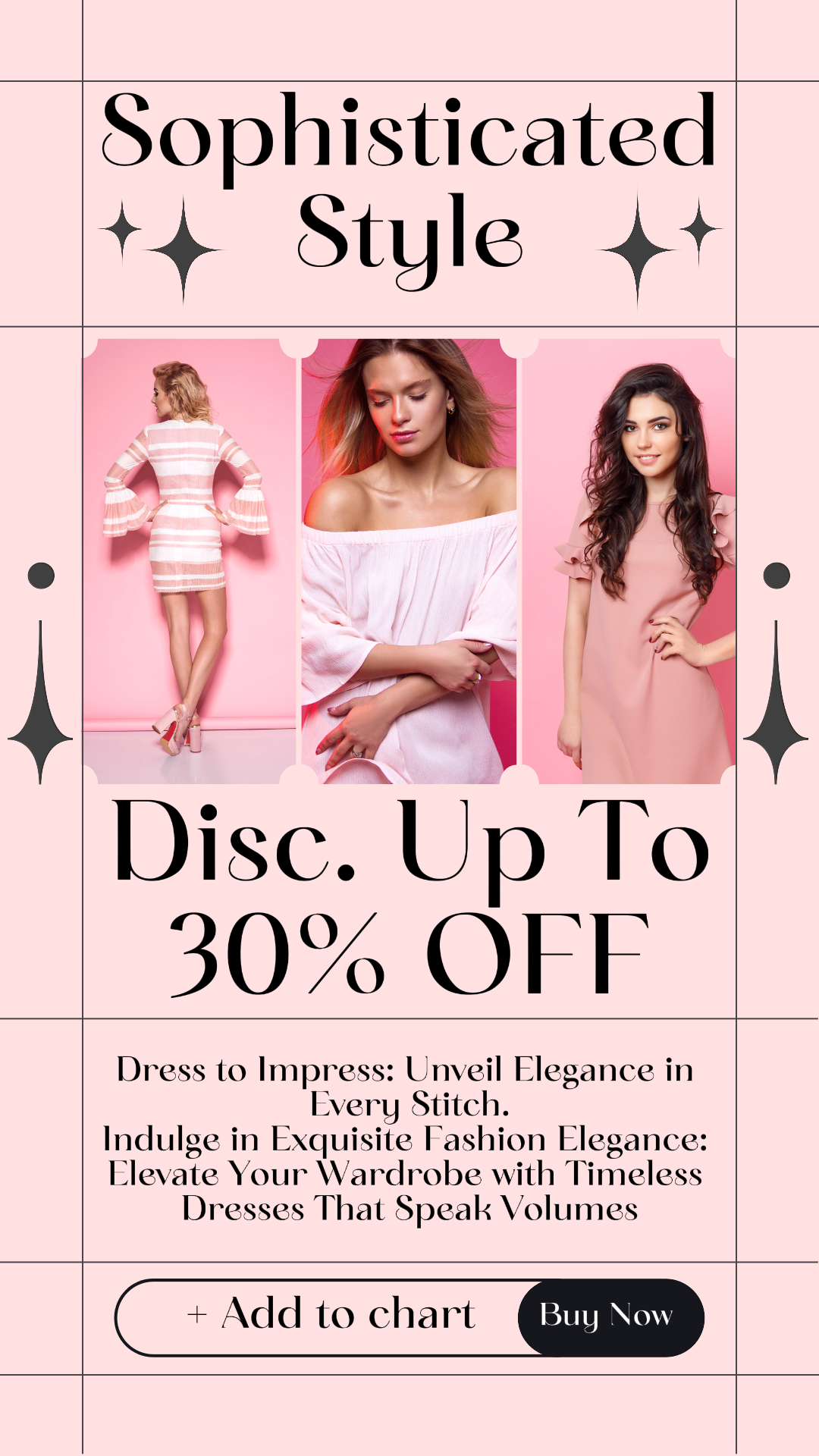 3 Images Product Fashion Sale Promotion - Pink Style