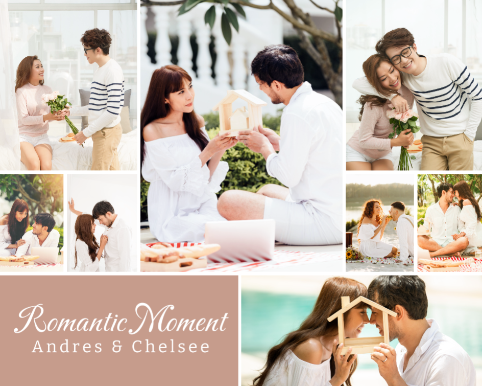 Collage de fotos de momentos familiares sin marketing