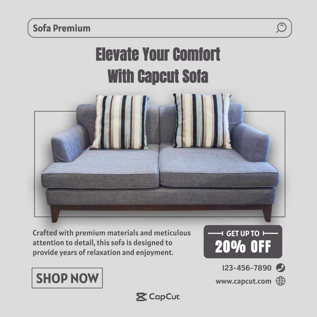 House Hold marketing poster instagram post sofa minimalist grey