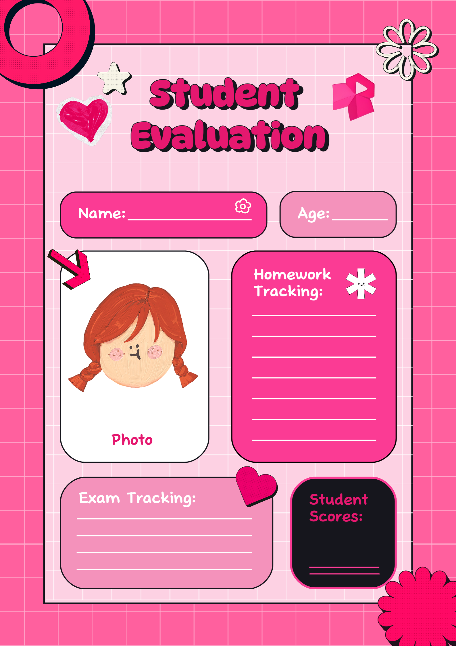 Creative Poster Eduaction and Training Evaluation Pink Student Evaluation