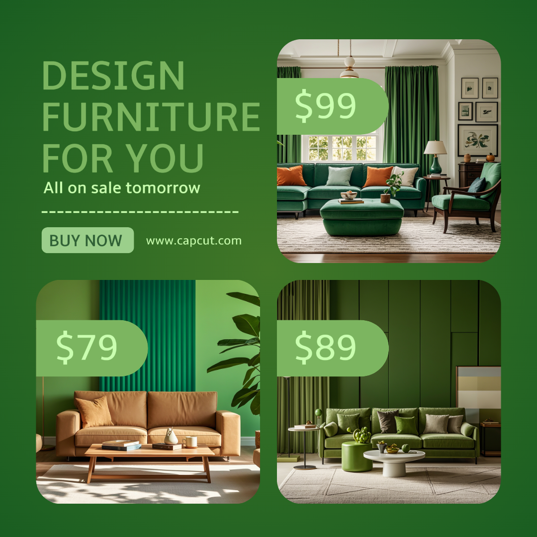  Cartel de marketing de collage minimalista IG Post Green