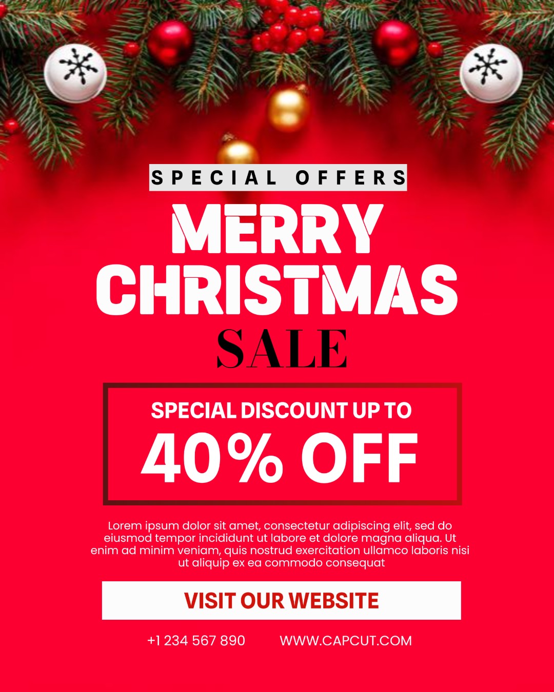 Frohe Weihnachten Vorlage Promotion Instagram Post