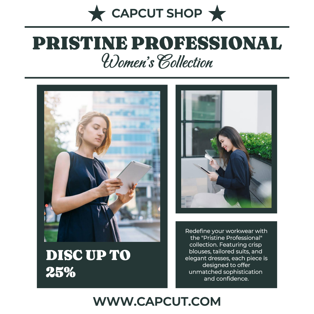 Minimalist Collage Marketing Poster Instagram Post Pristine Professional Green