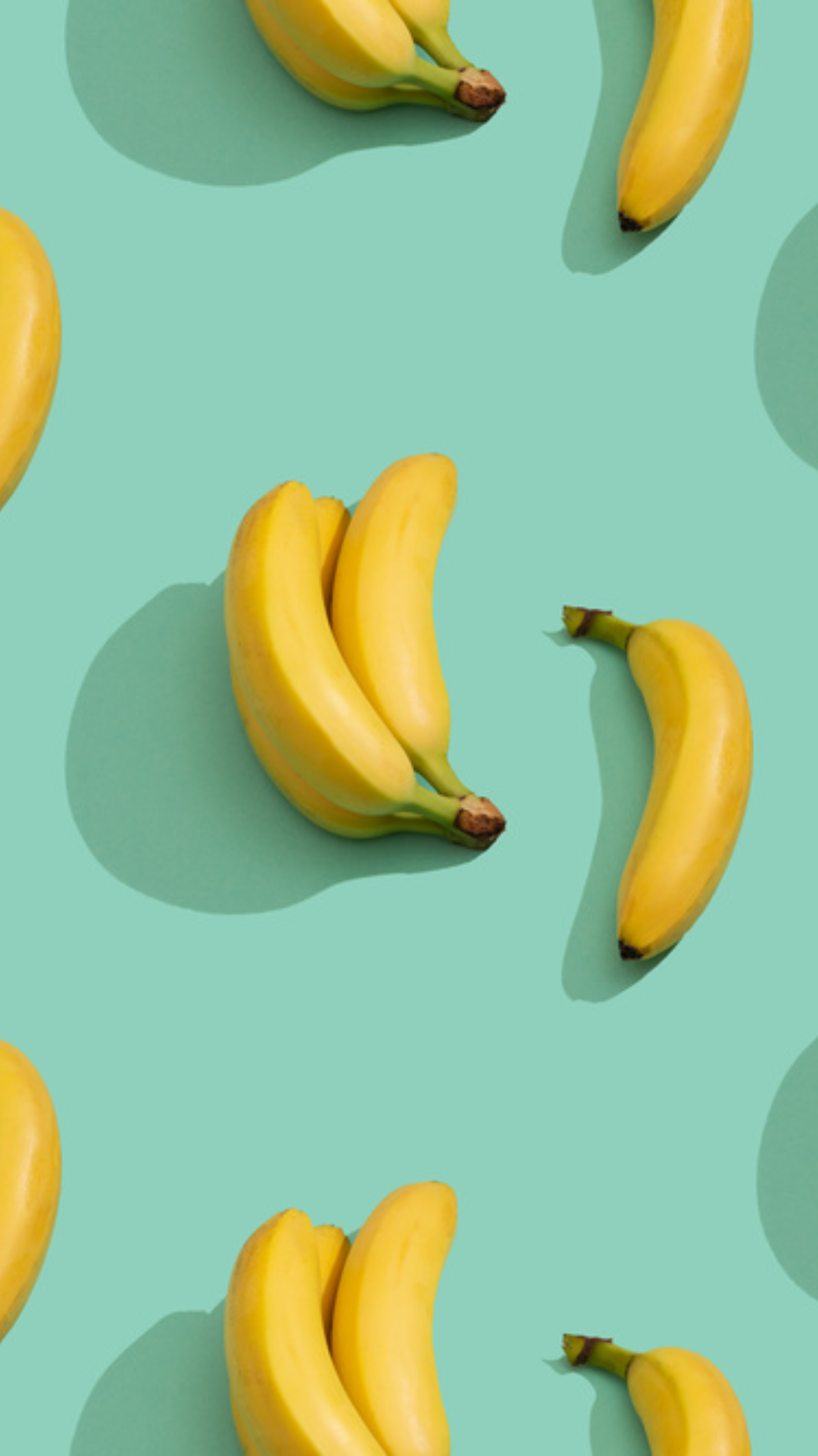 Fond d'écran général instagram story banane avec ombre avec fond vert doux