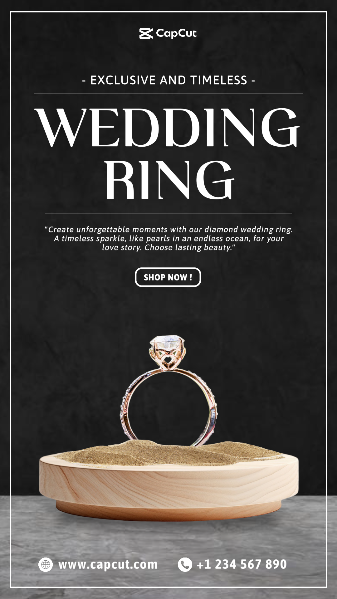 Wedding Rings Display Instagram Story Minimalist