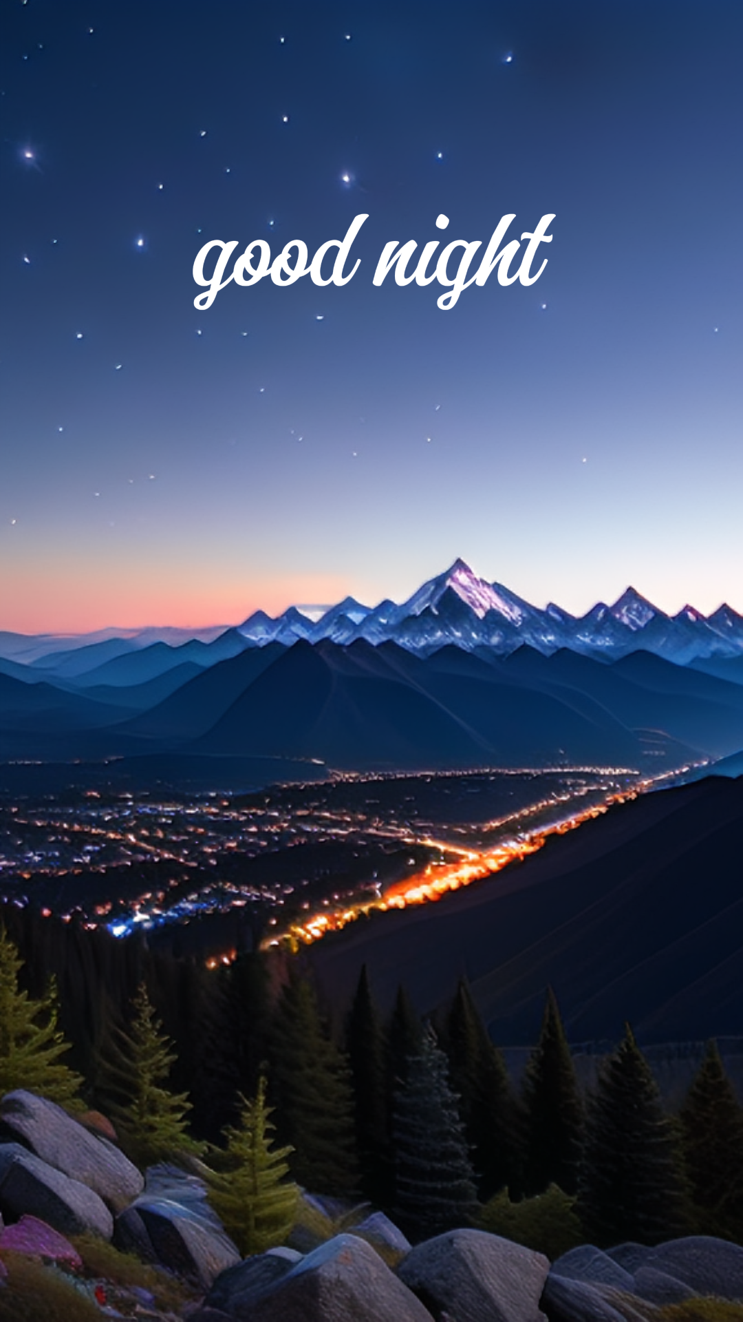 Tampilan malam poster kreatif wallpaper