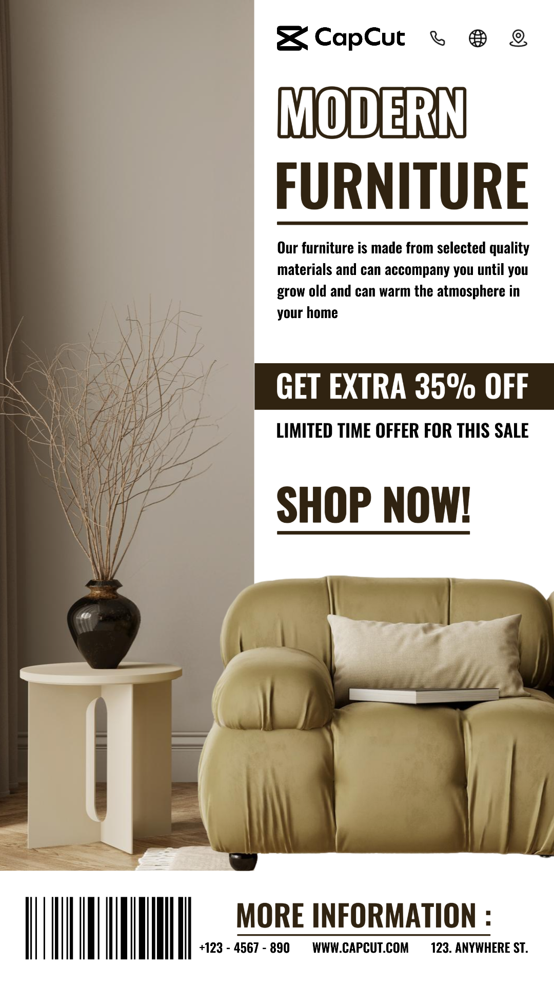 Rumah Tangga - Pemasaran Poster Promosi Produk Furnitur Modern Cerita Media Sosial