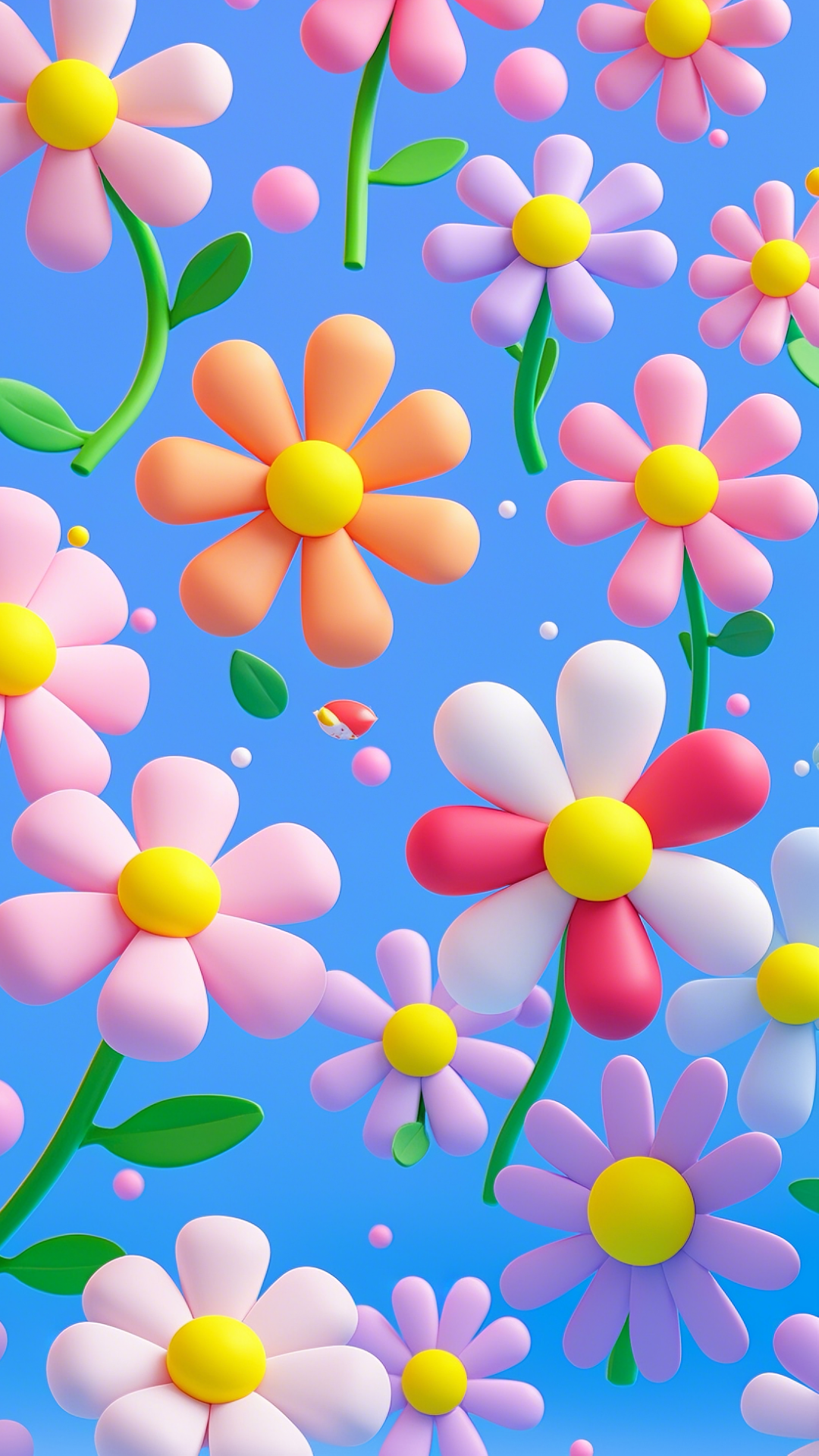 Fondo de pantalla creativo póster de flores 3d