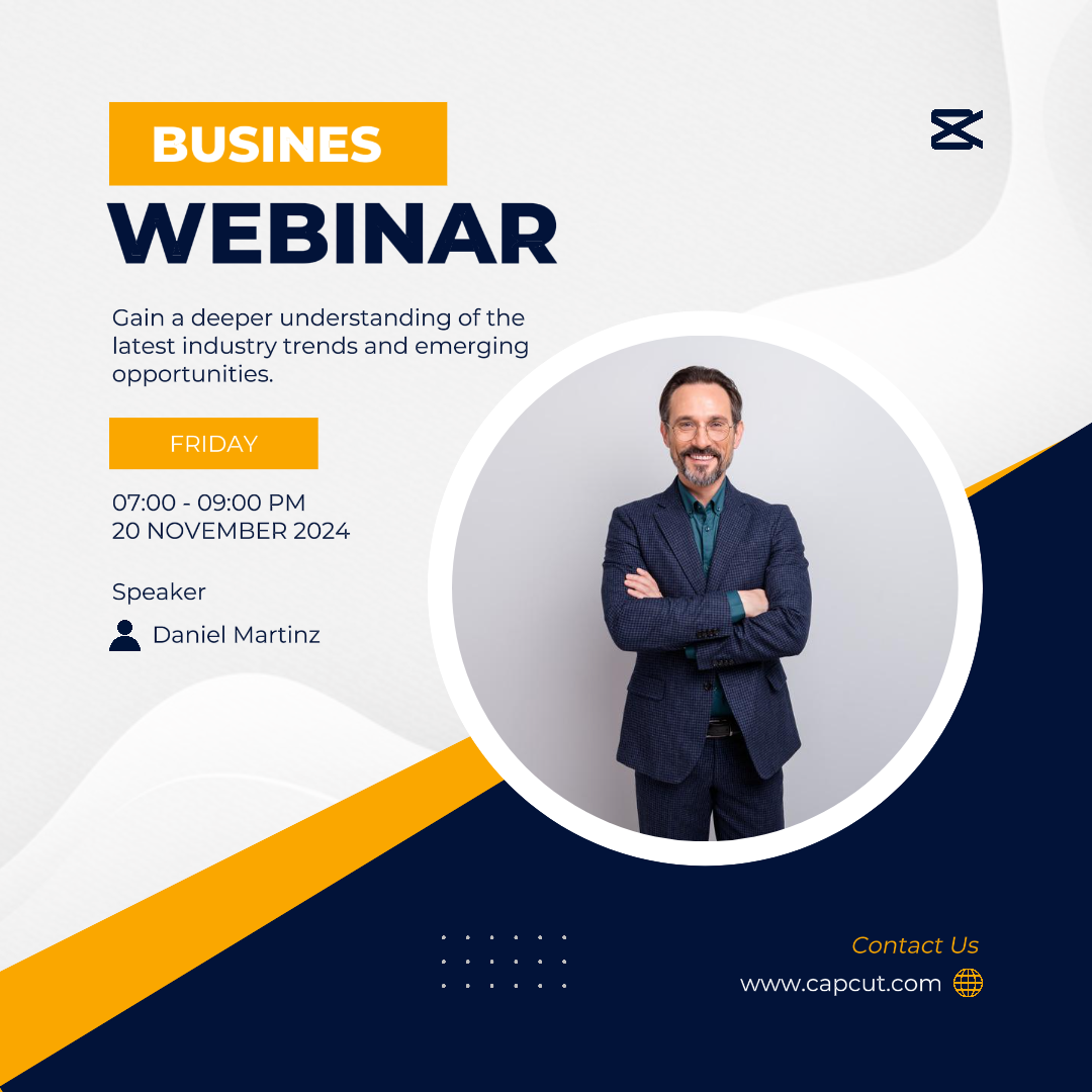 Webinar de negocios Instagram Post Blue Modern