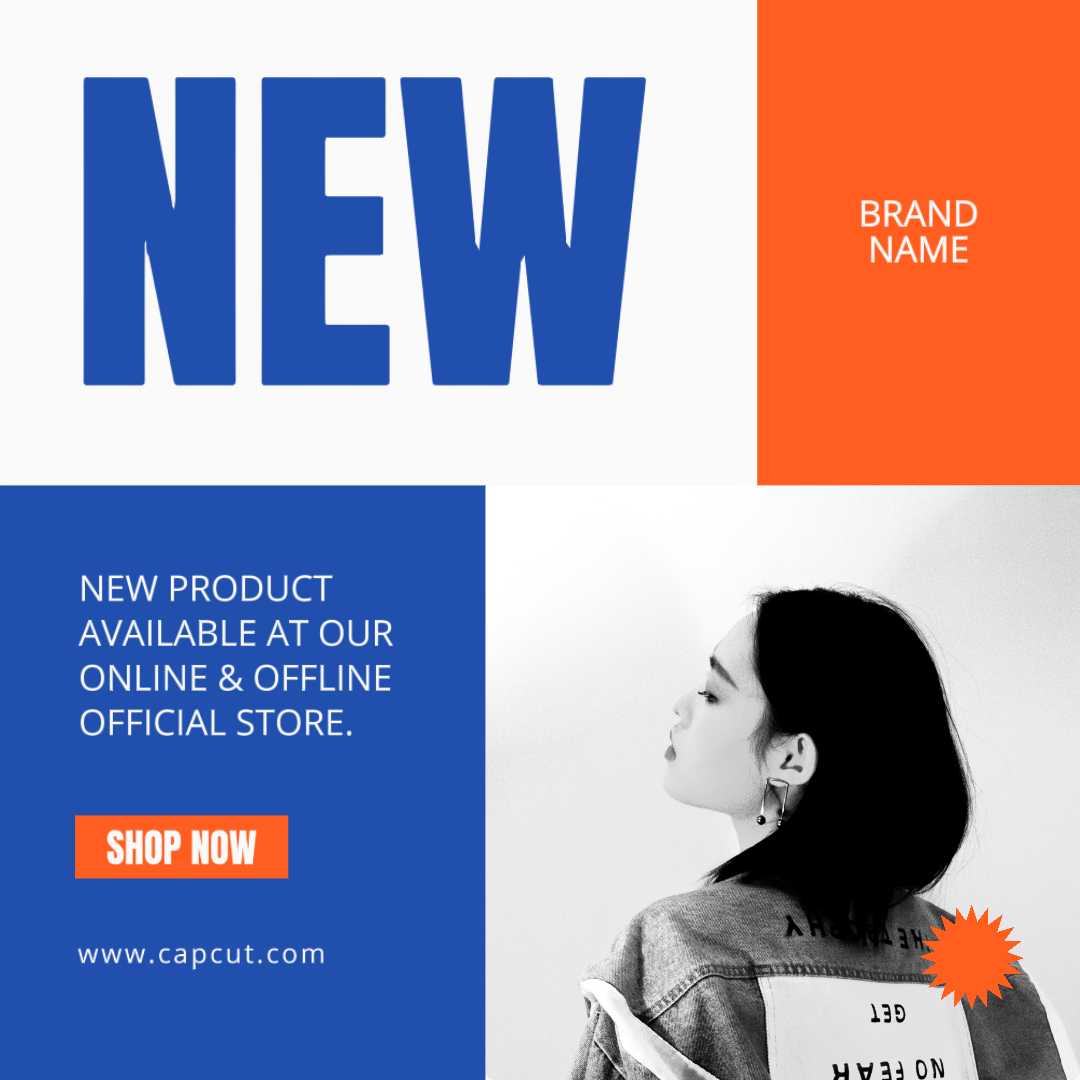 Blau und Orange Modern New Fashion Promotion Instagram Post