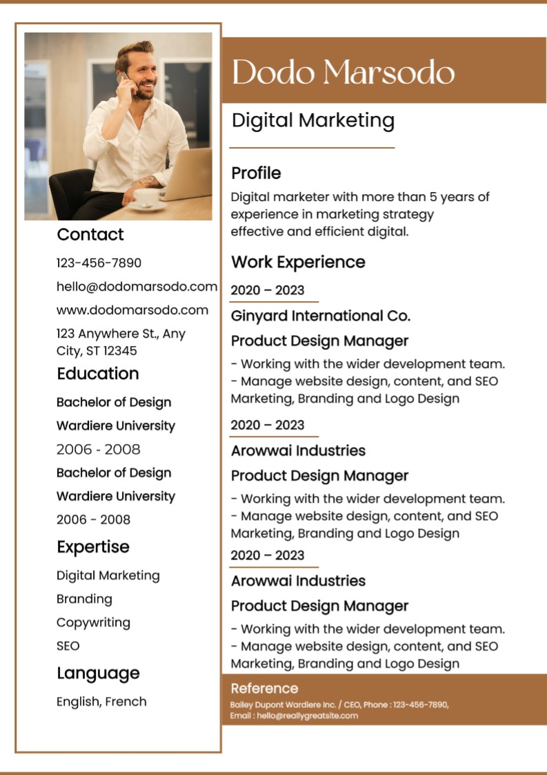 Negócios Marketing Digital Currículo Minimalista