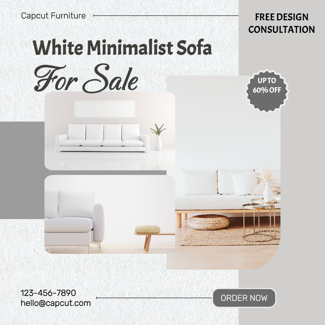 Promoción - Muebles - Venta de Sofá Minimalista Blanco