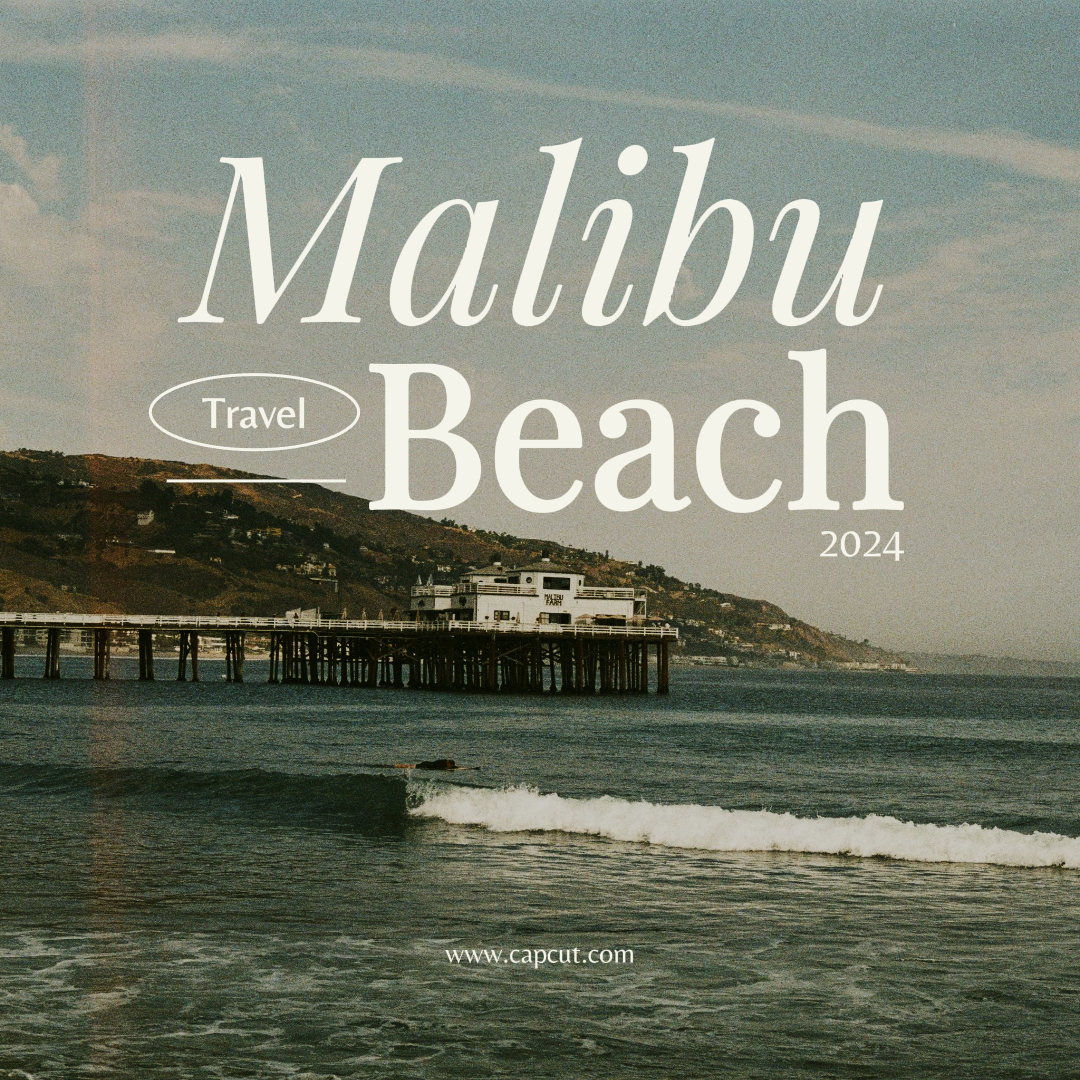 Pôster criativo de viagem Instagram Post Malibu Beach