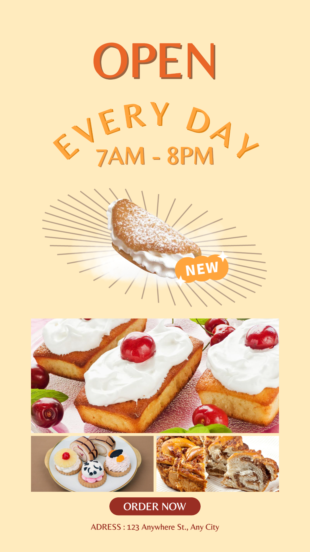 Loja de bolos abrir história do instagram