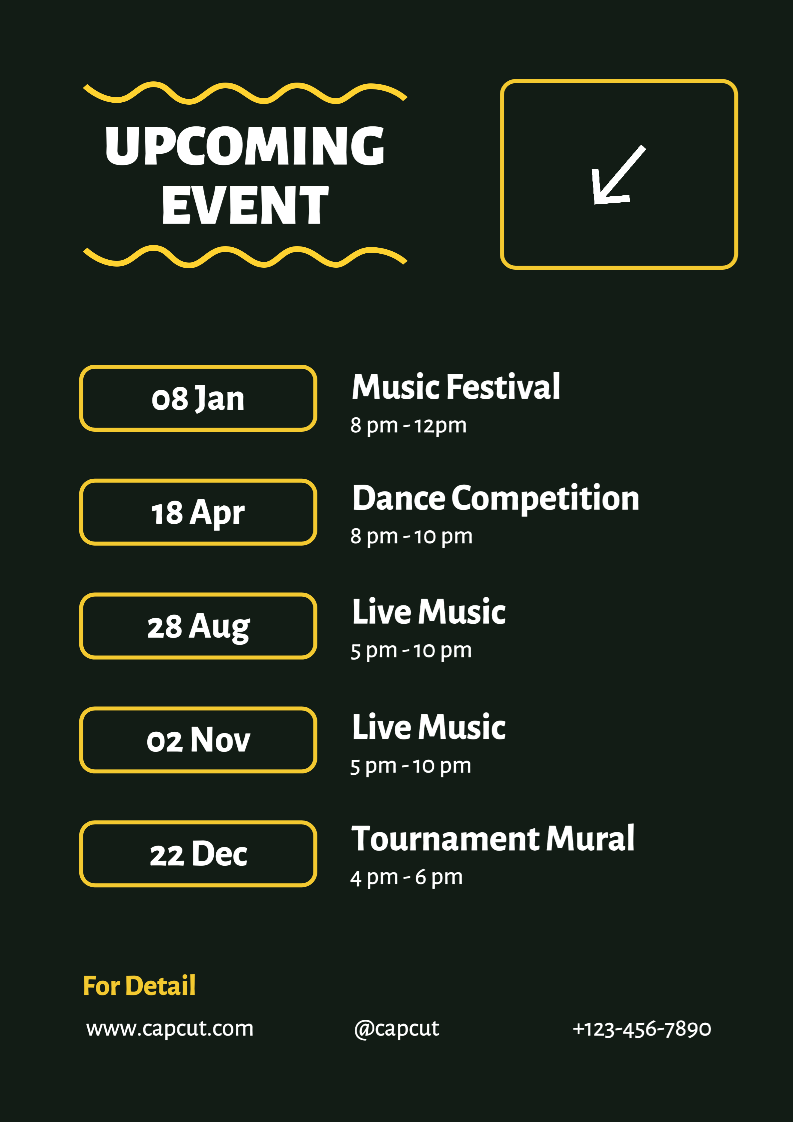 Poster Upcoming Event Line Stroke Round Element