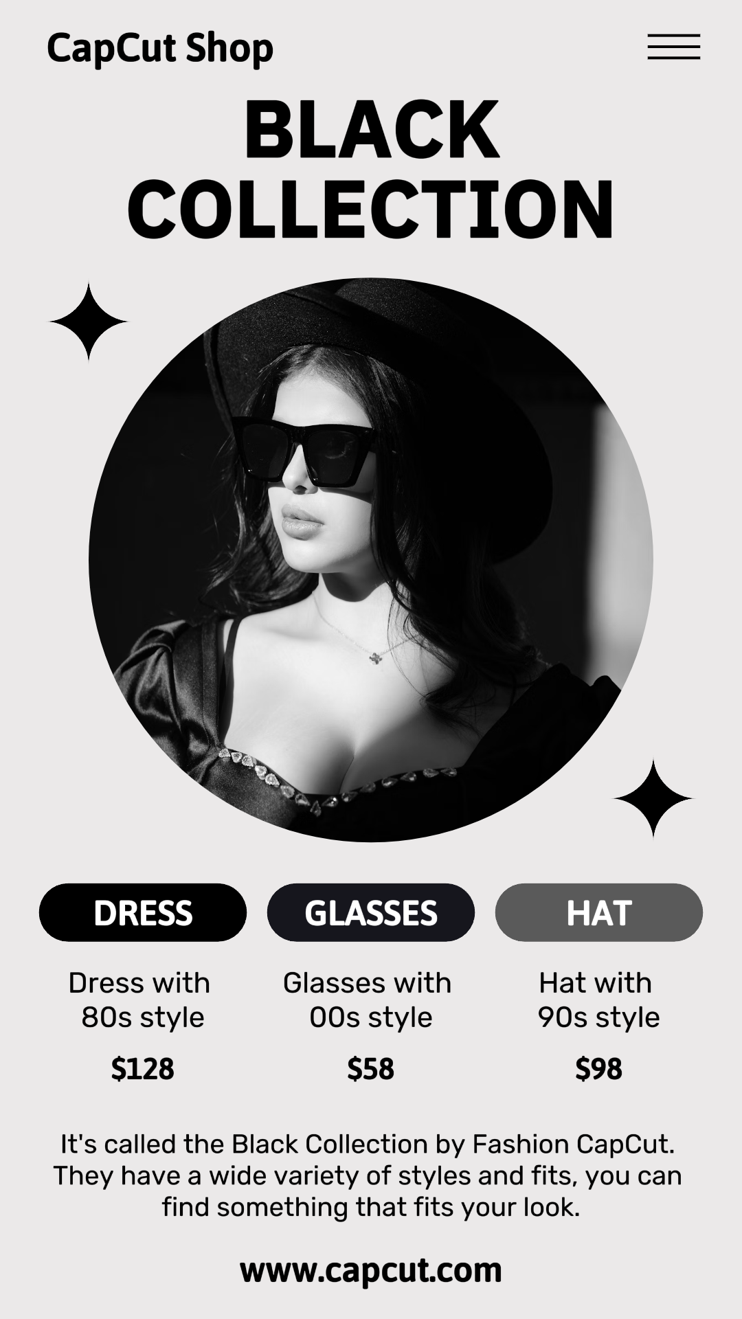 Fashion Black Coollection Products Instagram Story