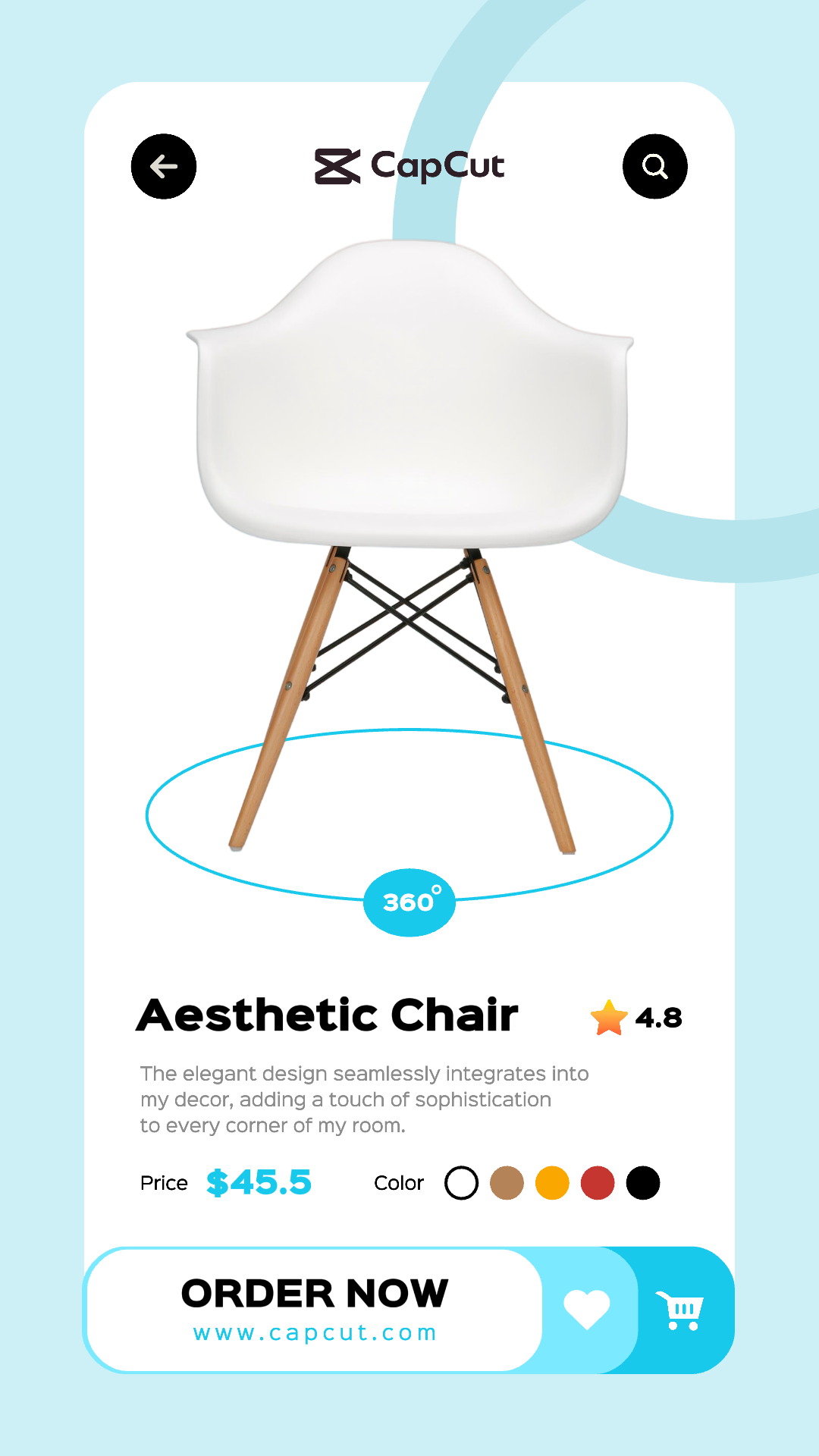 Aesthetic Chair Product Display UI Style Story