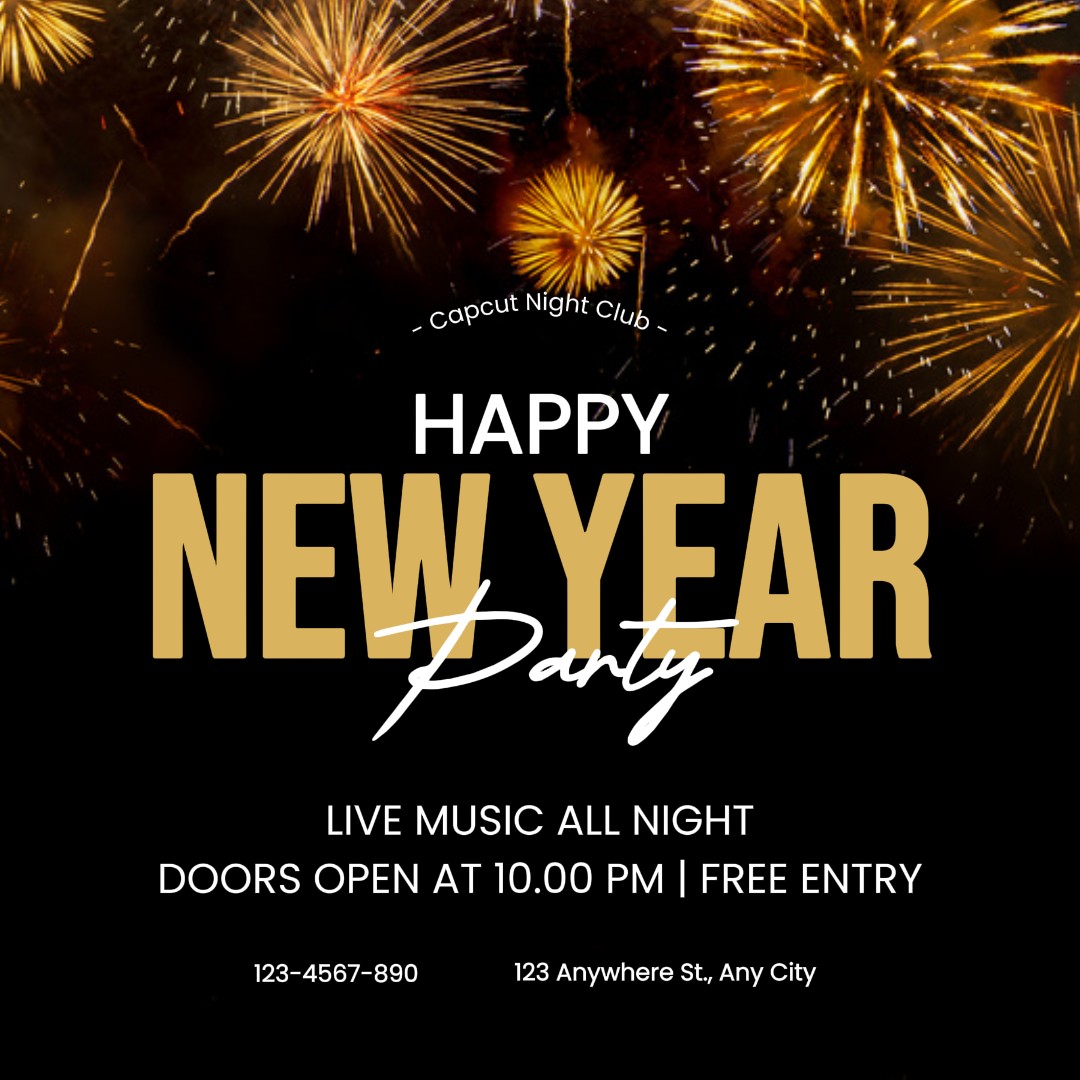 Happy New Year Poster for Instagram Feed Night Club