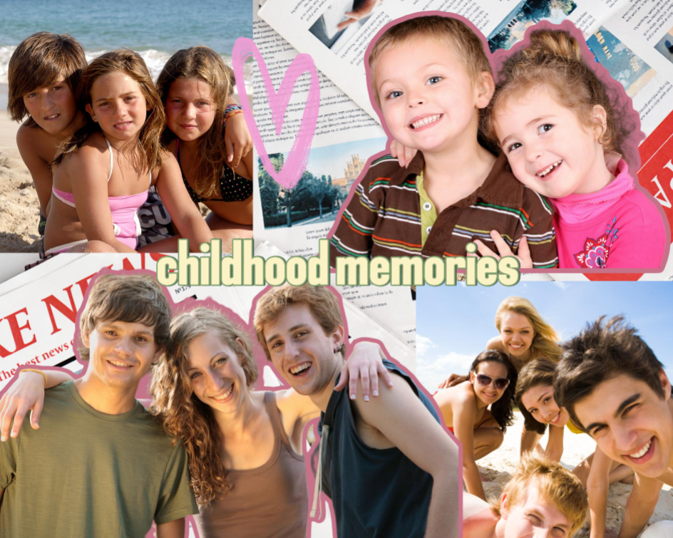 Collage de fotos sin marketing recuerdos de la infancia