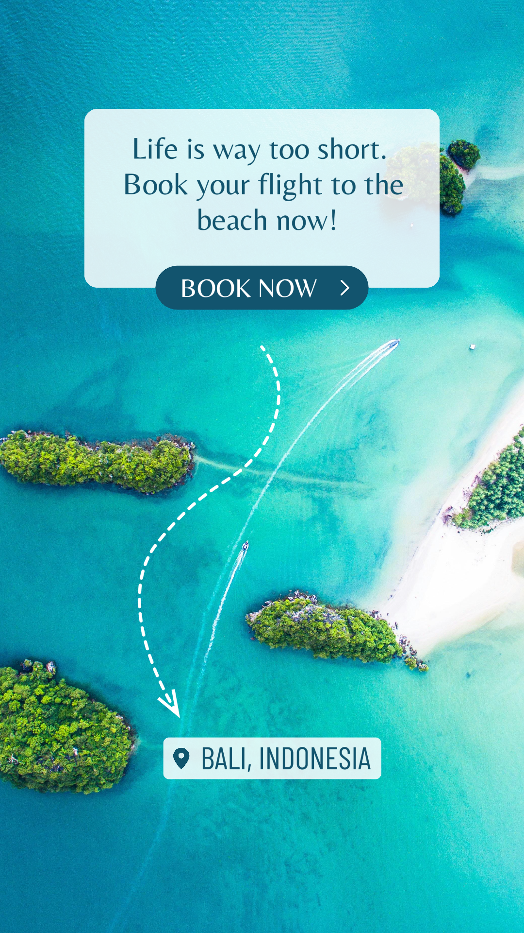 Travel Creative Poster TikTok Buch zum Strand